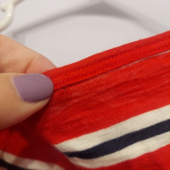 Maurices striped 2x criss-cross v neckline nautical colors plus size top - Picture 7 of 10